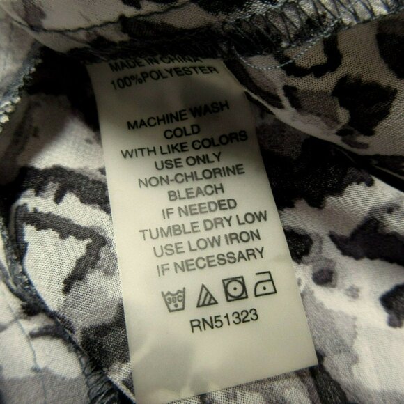 Two by Vince Camuto Cheetah Print Hi-Low Semi Sheer Long Sleeve Blouse Sz Large - Picture 7 of 7